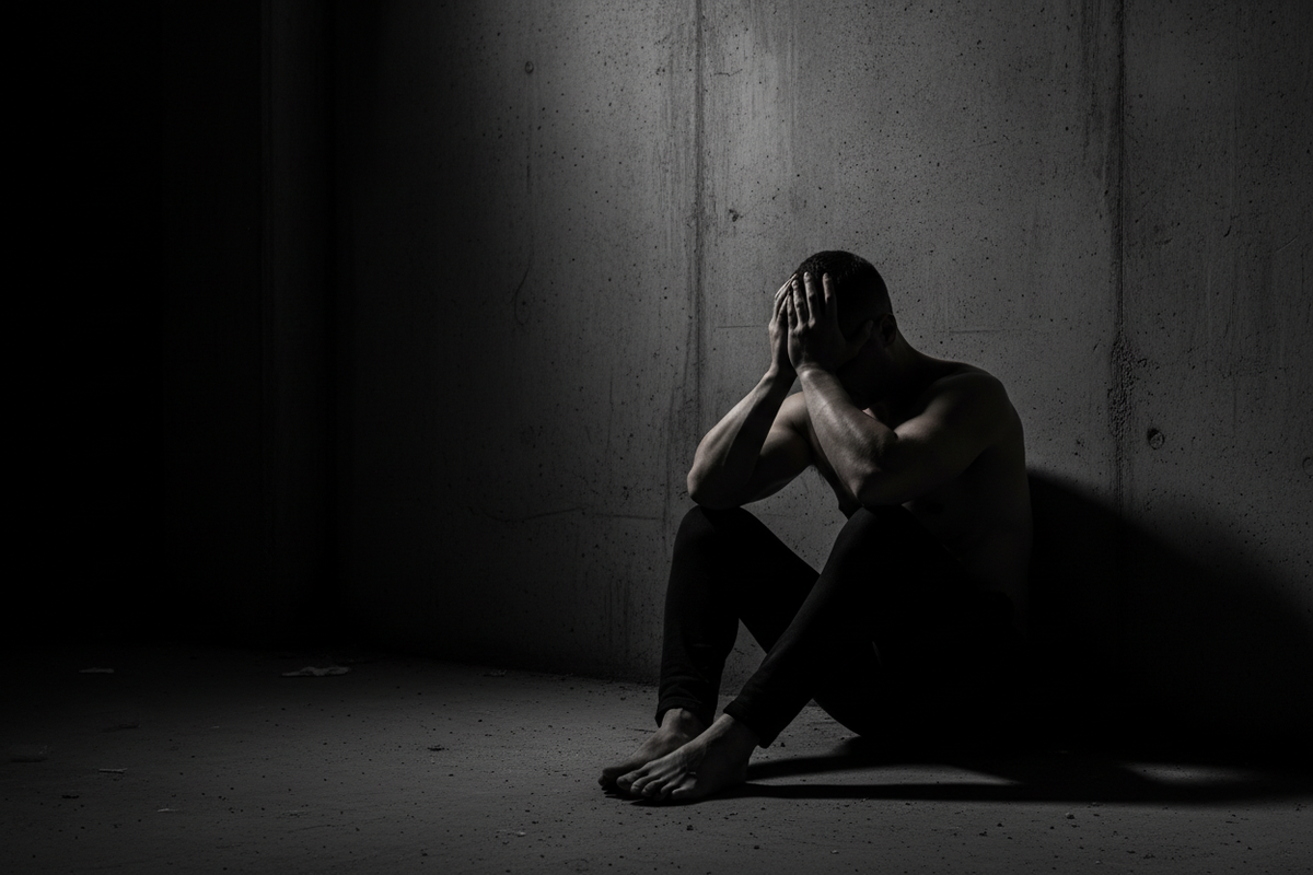 Tired man experiencing burnout